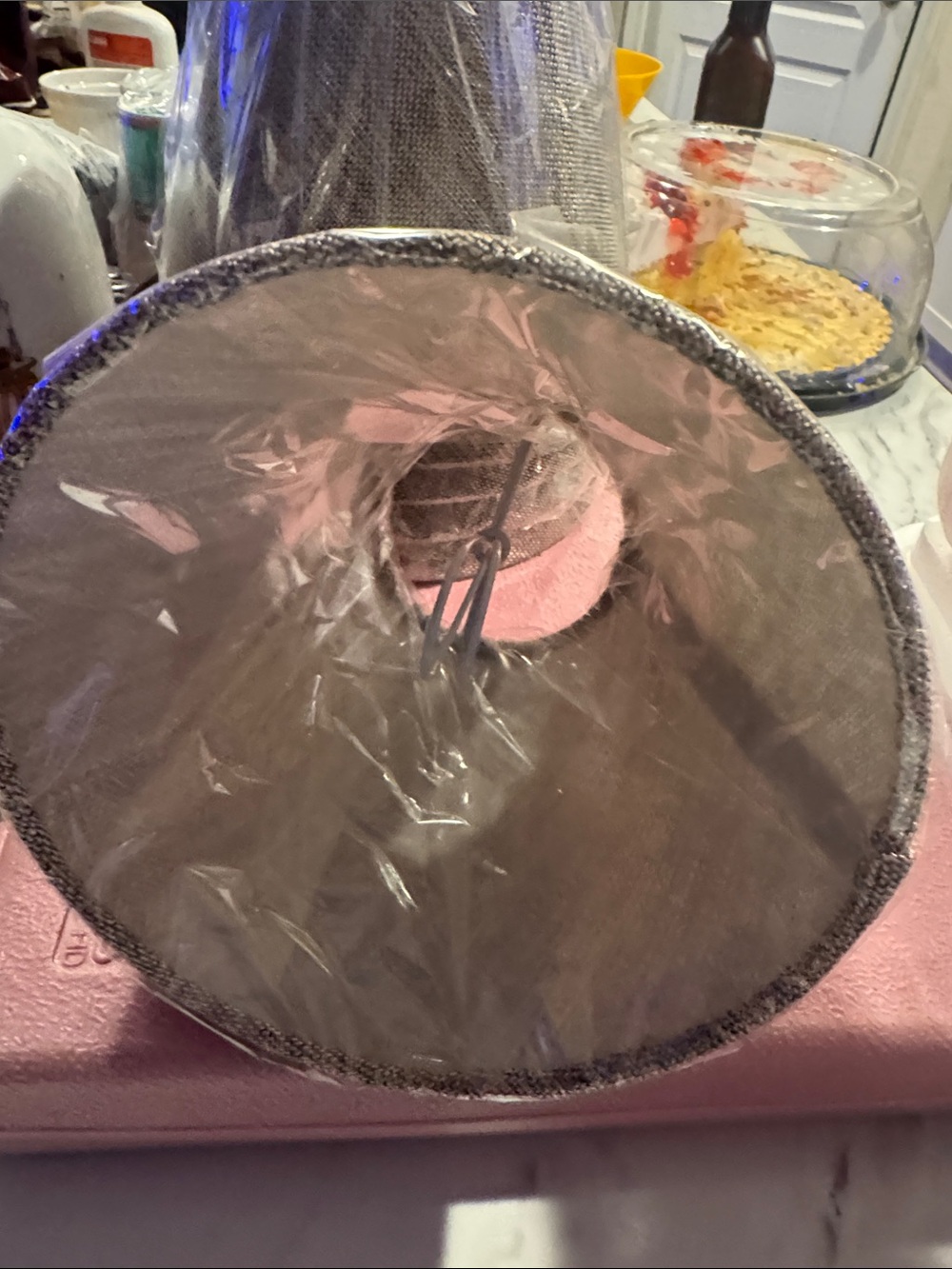 Silver Metallic Cone Lampshade with Glitter Trim 6